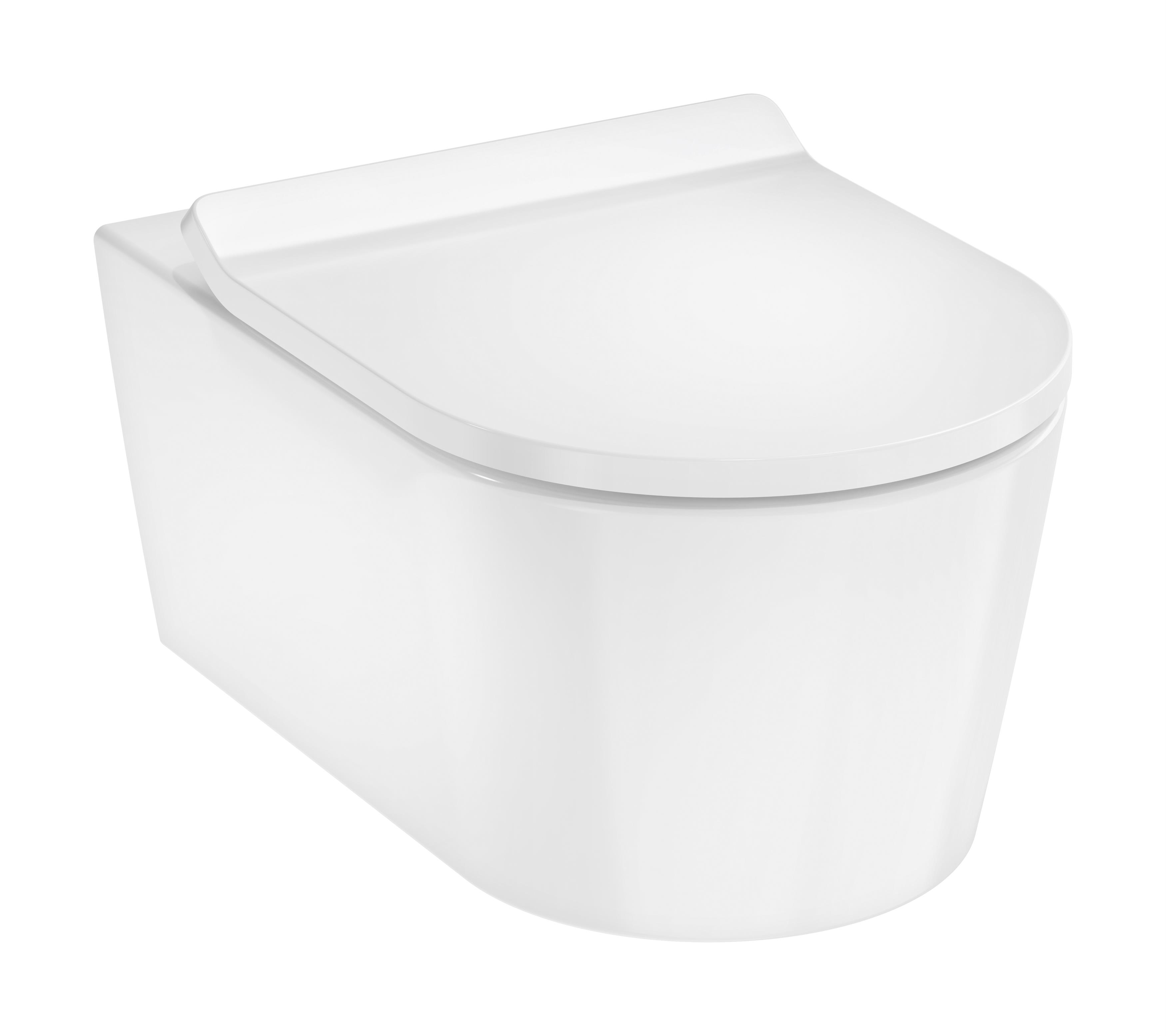 Hansgrohe EluPura S toiletpot met softclose toiletbril hangend zonder kraag met vortexspoeling wit 62025450
