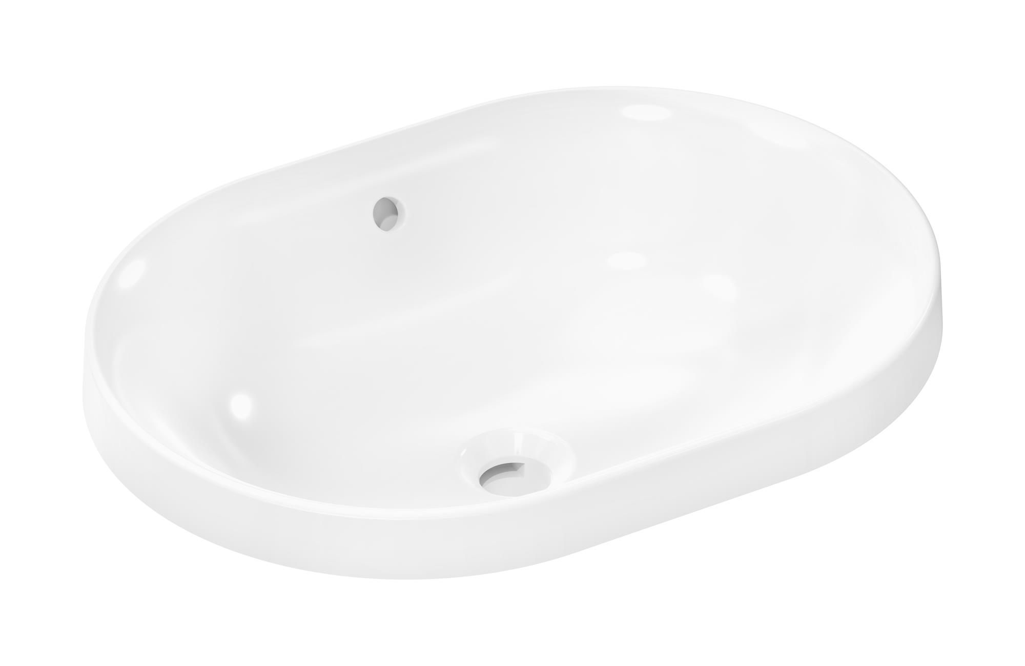 Hansgrohe Xuniva U wastafel 55x40 cm ovaal inbouw wit mat 60157450
