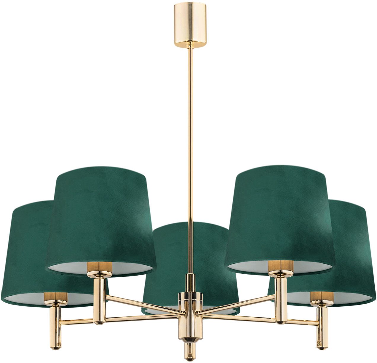 Argon Ponte Plus plafondlamp 5x15 W messing-groen 2145