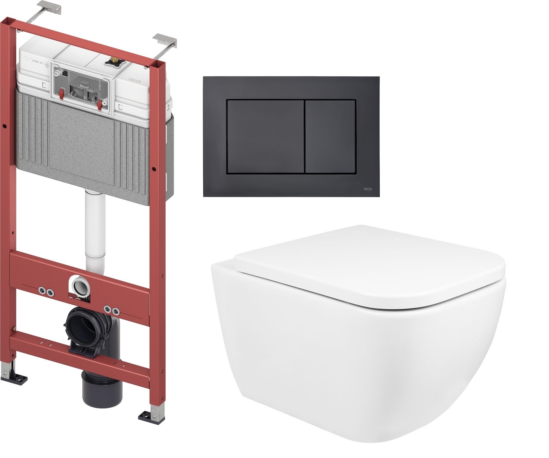 Set toiletpot Oltens Vernal 42502000, inbouwframe Tece Base 9400407, 9240407, 45104000