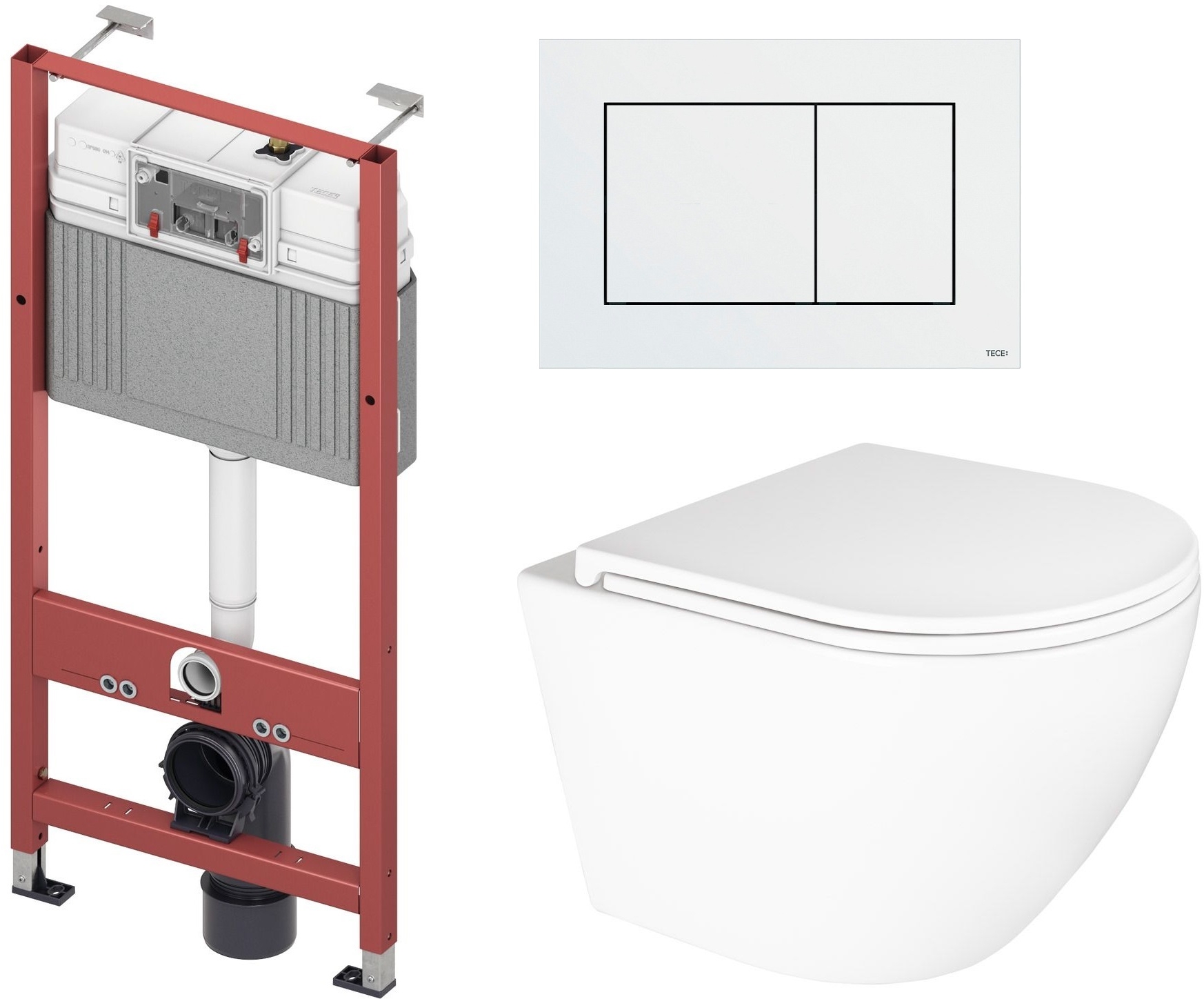 Set toiletpot Oltens Hamnes 42524000, inbouwframe Tece Base 9400407, 45111000, 9.240.400