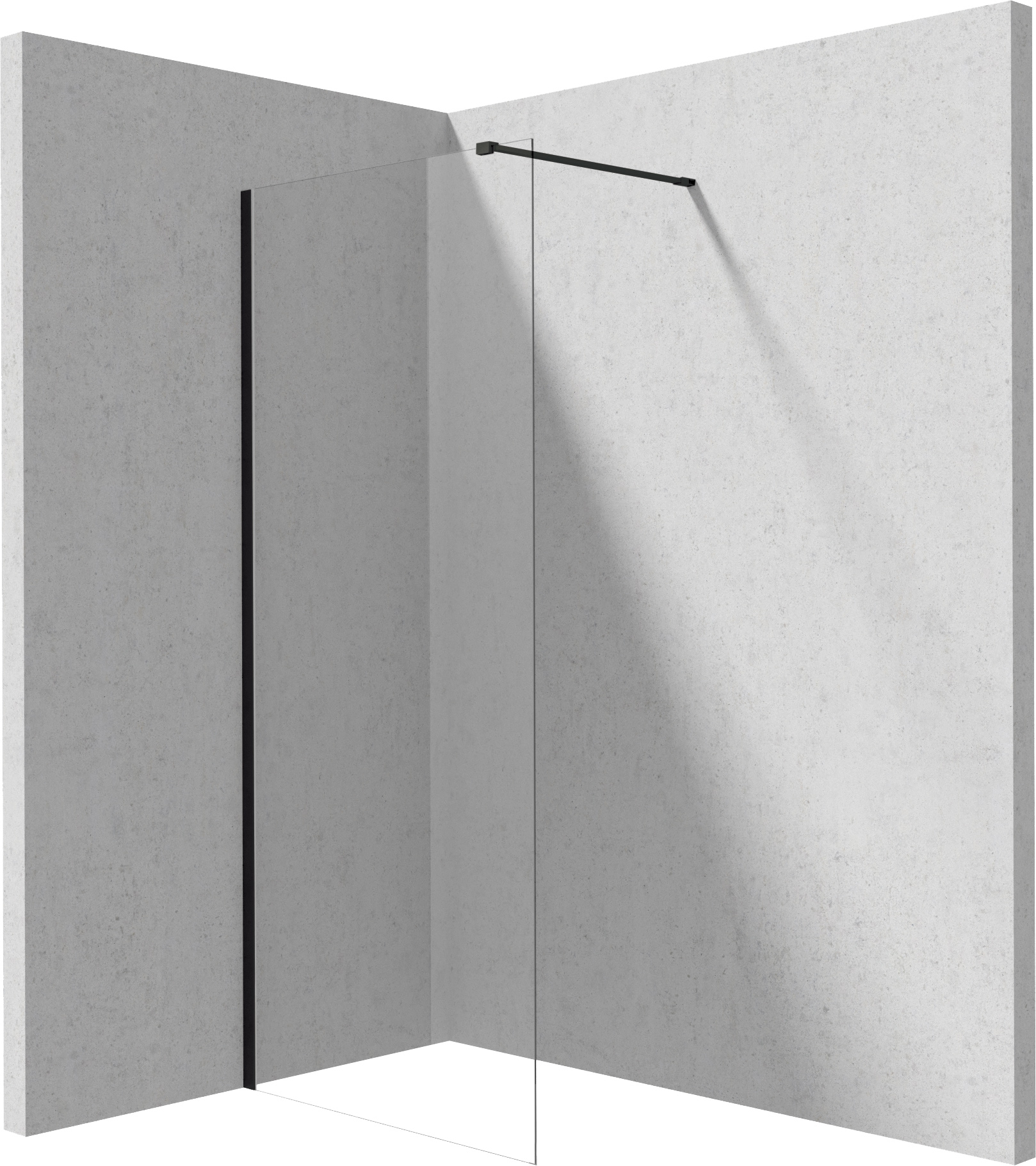 Deante Prizma inloopdouchewand 80 cm zwart mat/helder glas KTJ_N38P