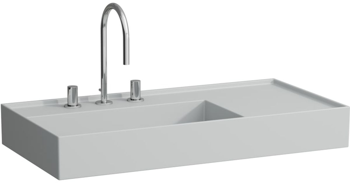 Laufen Kartell wastafel 90x46 cm rechthoekig klassiek-meubel grijs/steen mat H8183387591111