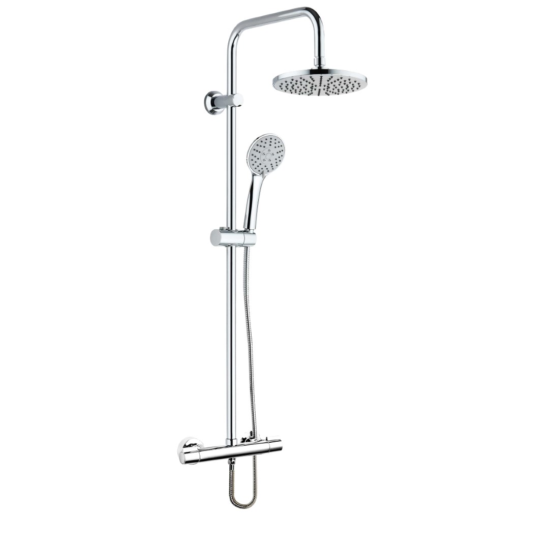 Invena Esla doucheset wand met thermostaat met regendouche chroom AU-94-D01