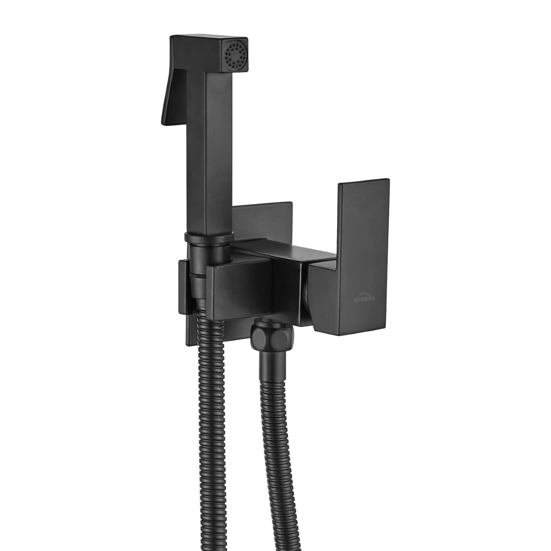 Invena bidetkraan met doucheset inbouw zwart BP-K0-B04