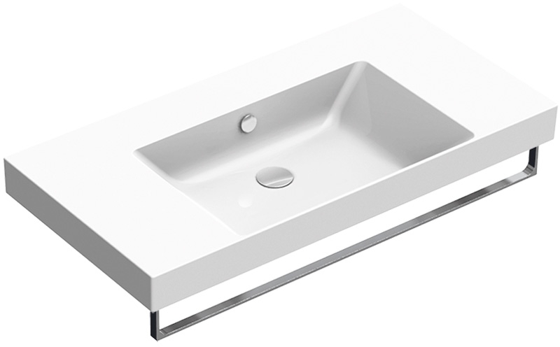 Catalano Zero wastafel 100x50 cm rechthoekig klassiek wit glans 0121010001