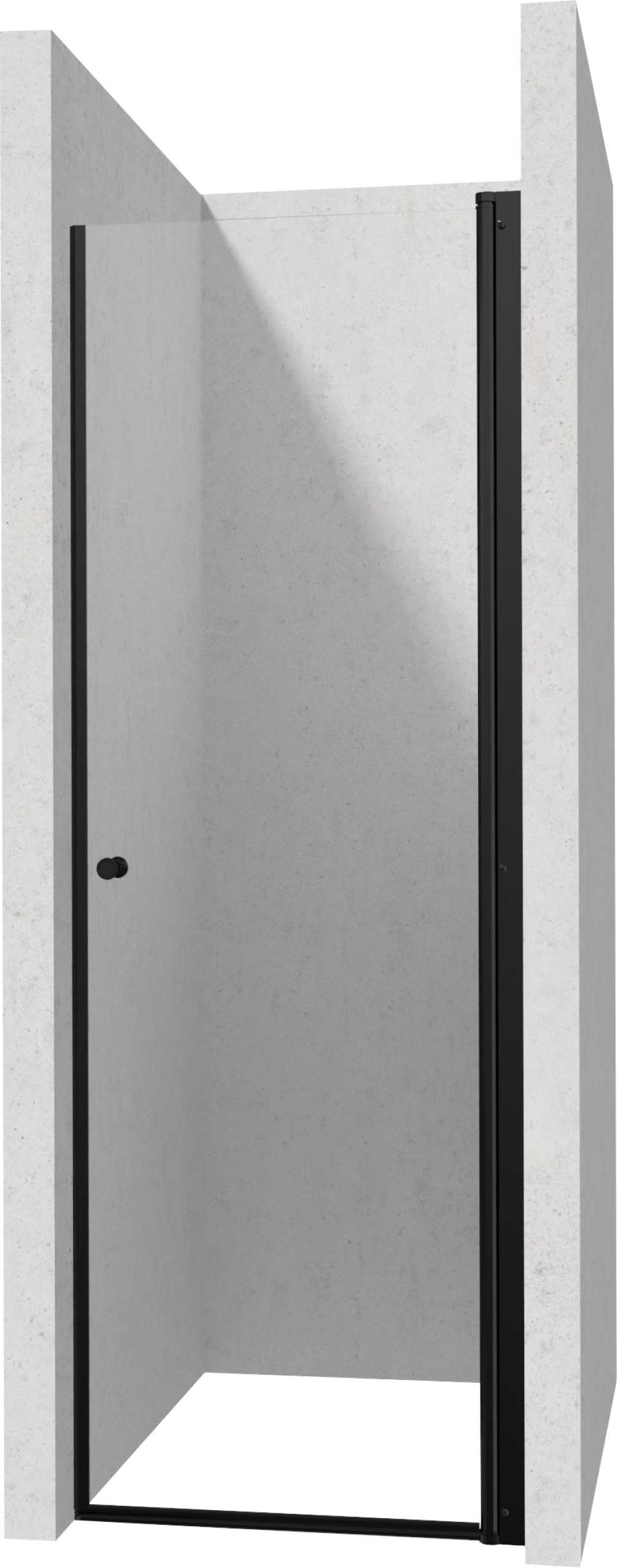 Deante Kerria Plus douchedeur 60 cm kantelbaar zwart mat/helder glas KTSWN46P