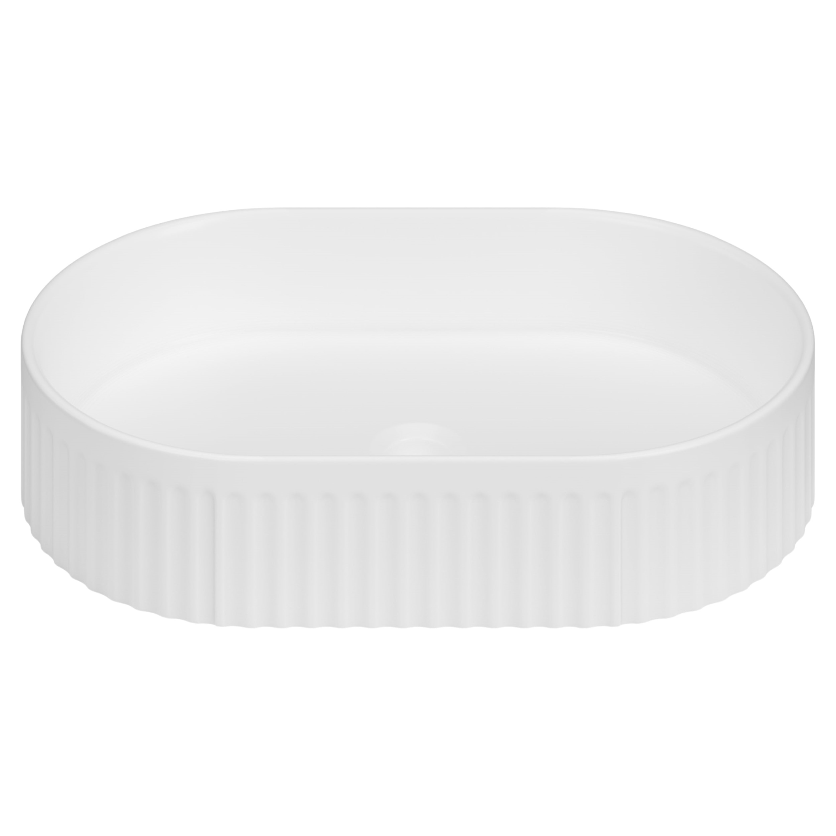 Invena Glamour wastafel 50x32 cm ovaal opbouw wit glans CE-63-W01