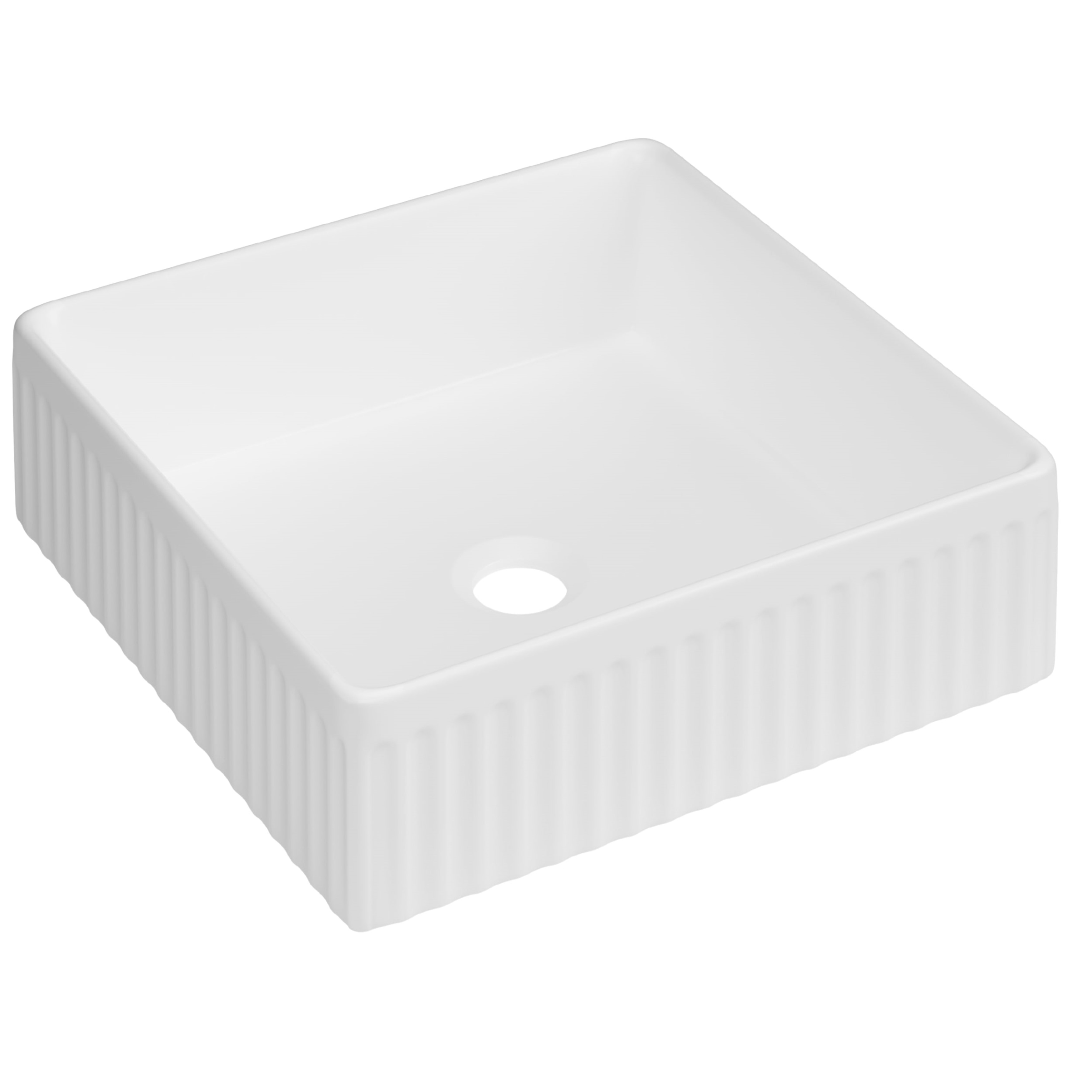 Invena Glamour wastafel 36.5x36.5 cm vierkant opbouw wit glans CE-63-K01