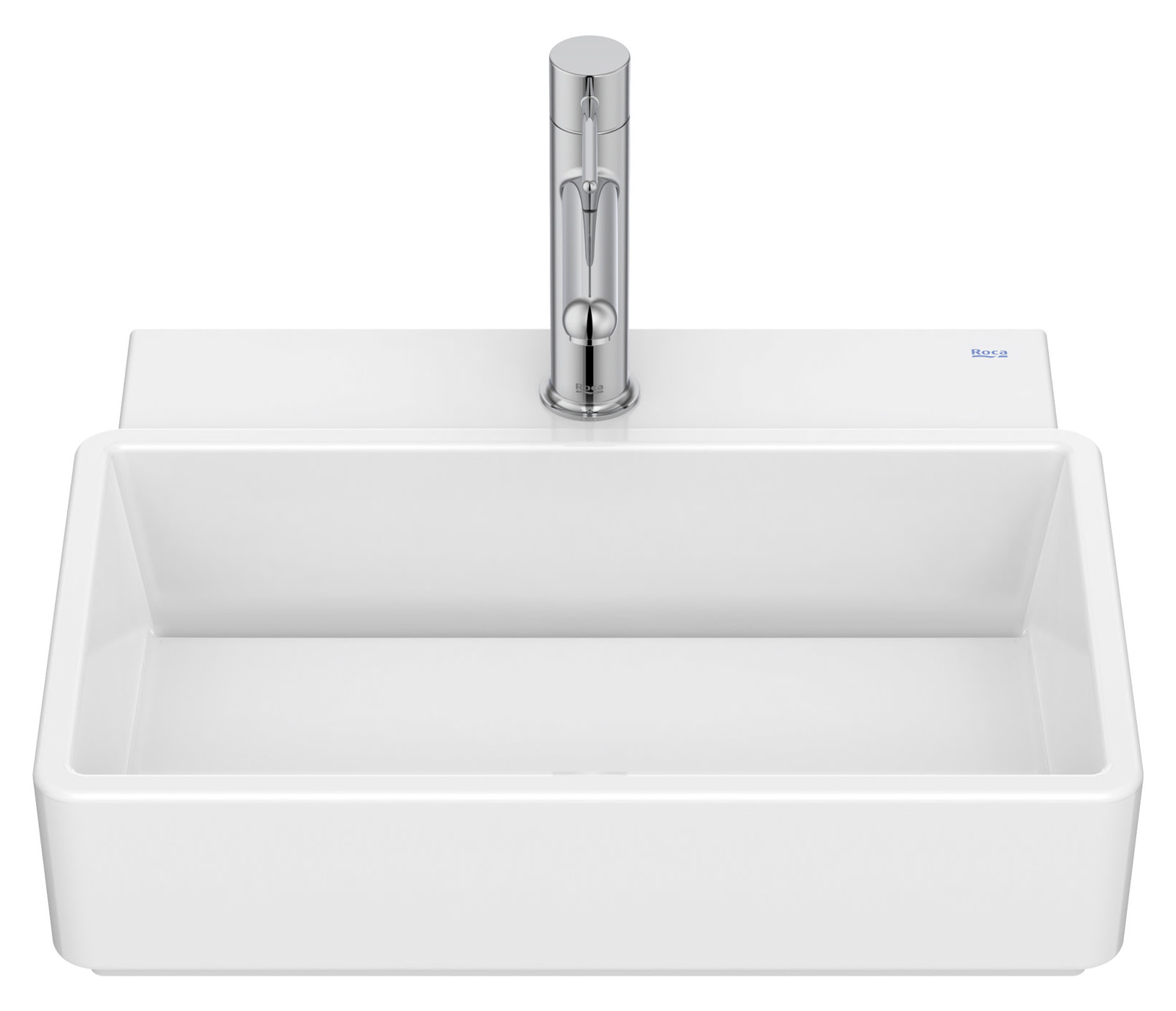 Roca Tura wastafel 45x36 cm rechthoekig meubel-opbouw wit glans A327690000