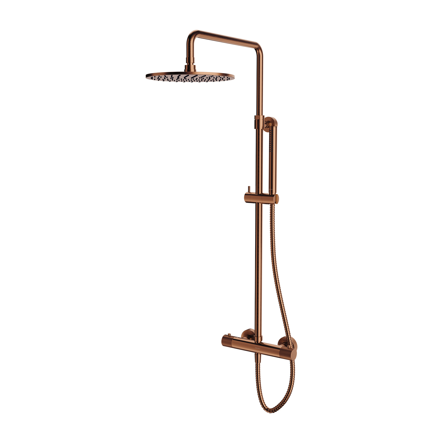 Omnires Contour doucheset wand met thermostaat met regendouche koper CT8044CPB