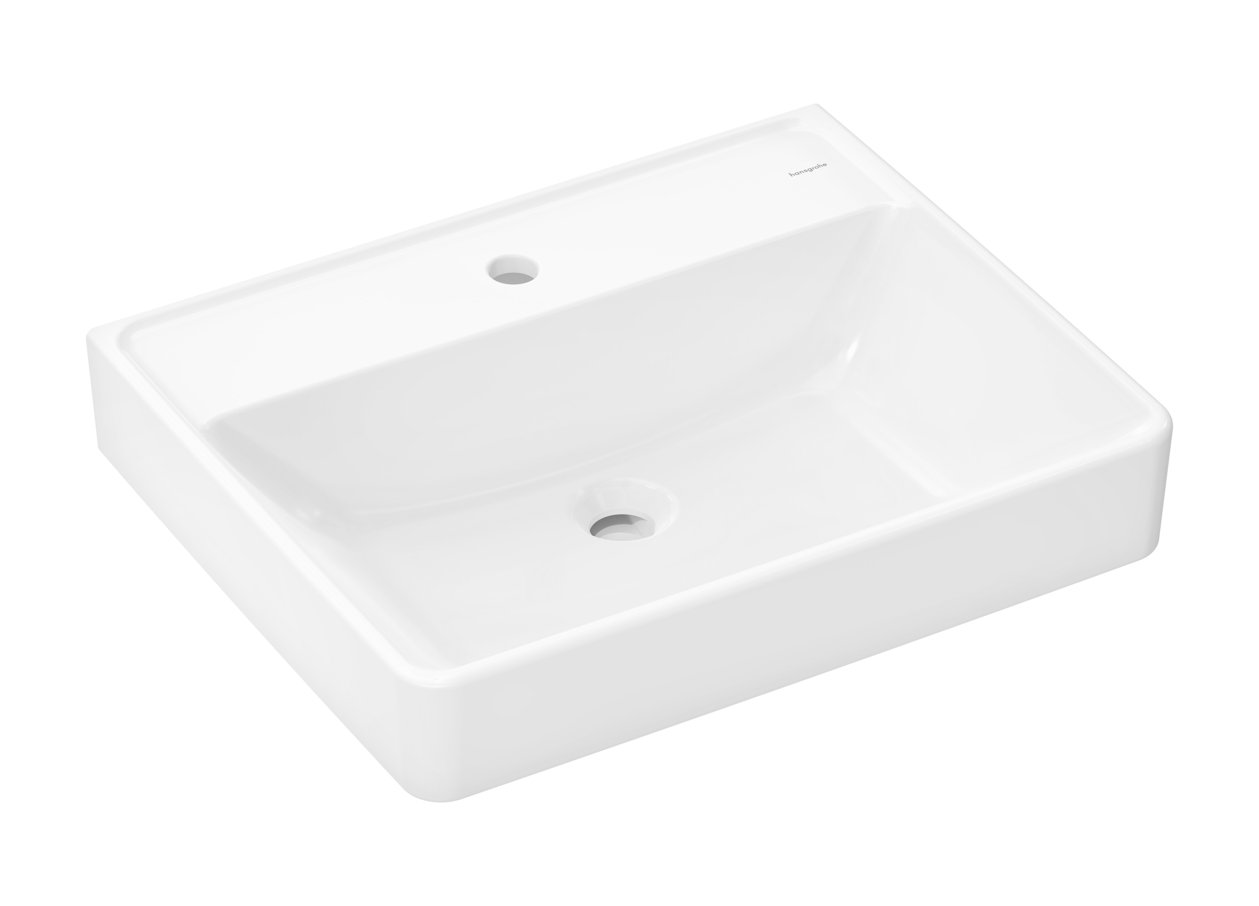 Hansgrohe Xanuia Q wastafel 60x48 cm rechthoekig klassiek wit glans 61150450
