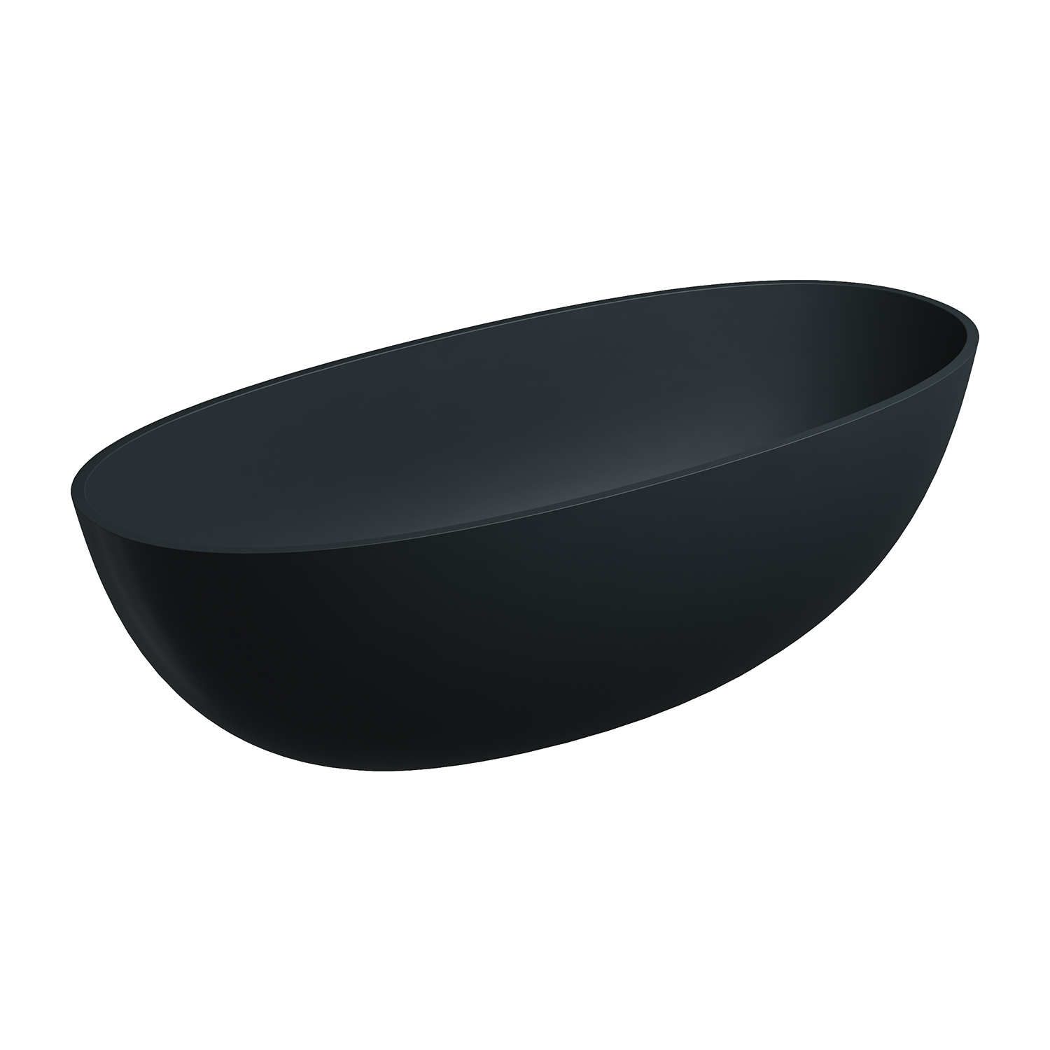 Omnires Shell M+ vrijstaand bad 175x78 cm ovaal zwart SHELL175WWBLV