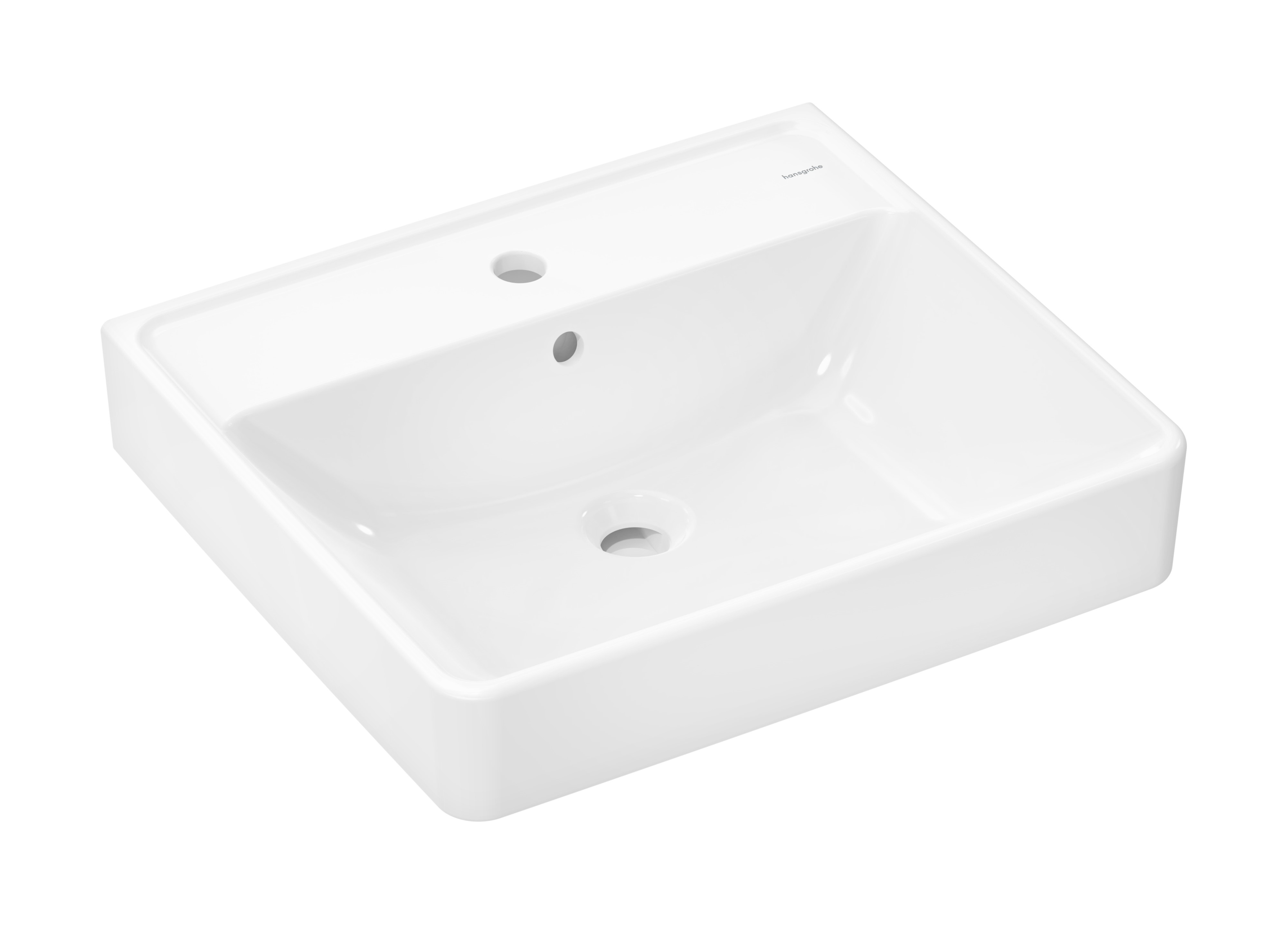 Hansgrohe Xanuia Q wastafel 55x48 cm rechthoekig klassiek wit glans 60132450