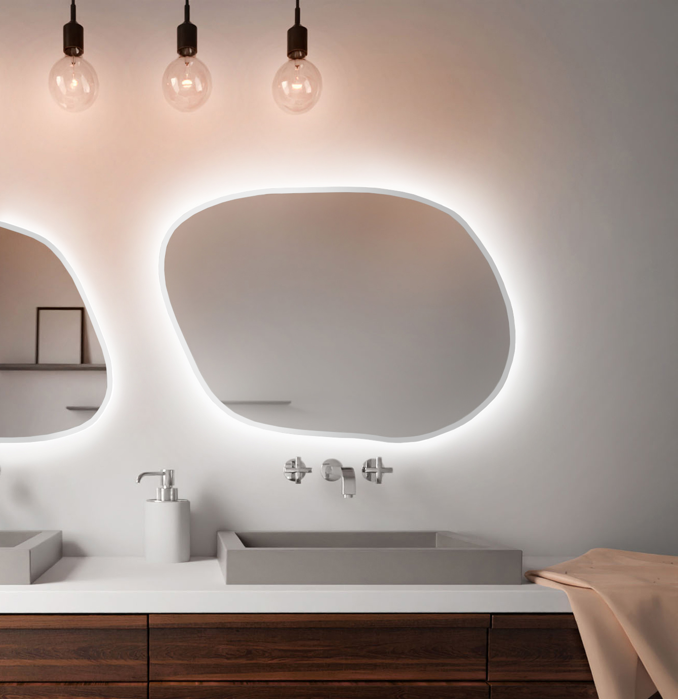 Baltica Design Bright Stain IV spiegel 50x36 cm met verlichting wit 5904107920672