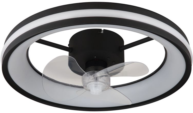 Globo Lighting Gatian plafond lamp-ventilator 1x30 W zwart 03651
