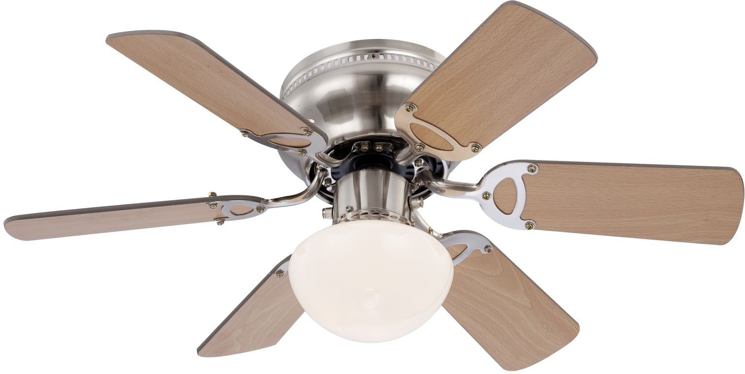 Globo Lighting Ugo plafond lamp-ventilator 1x60 W wit-hout-nikkel 0307