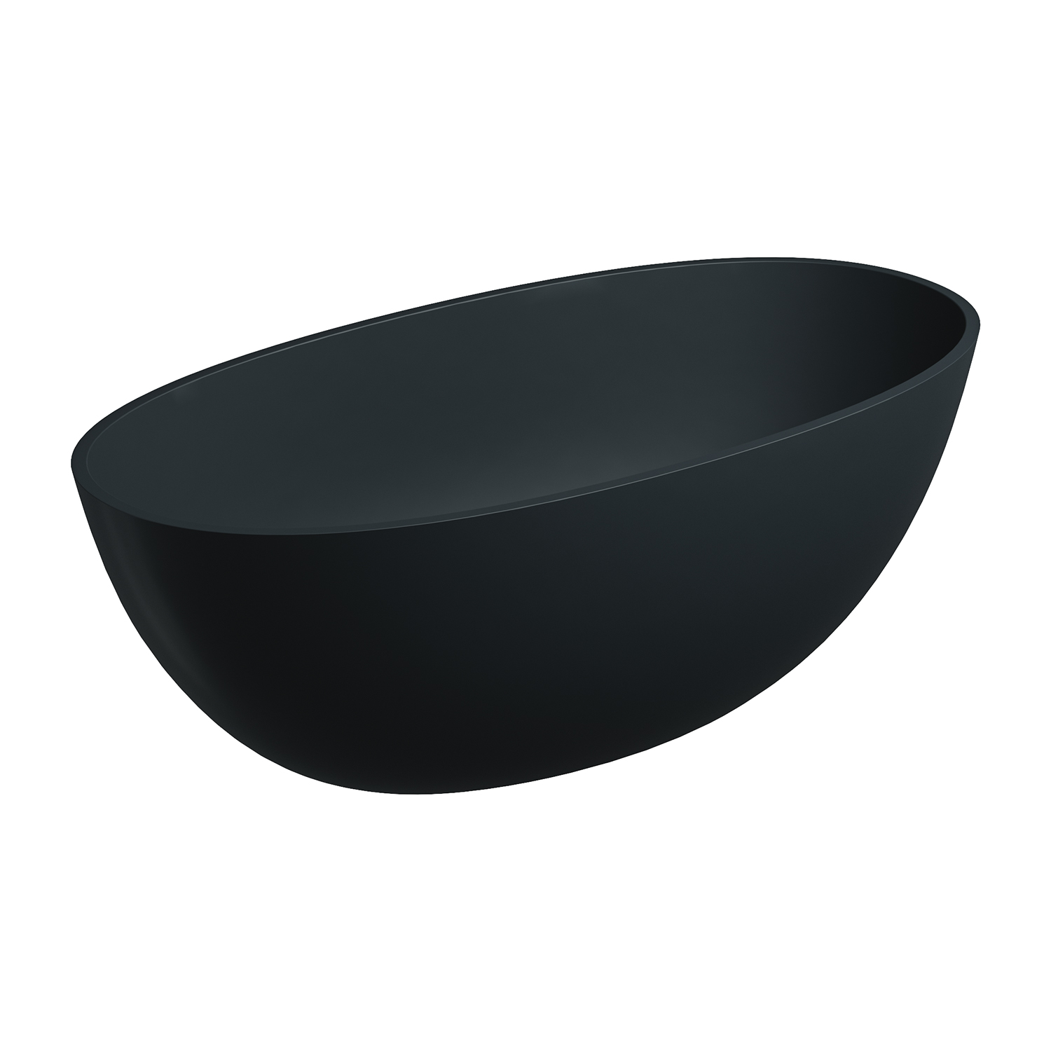 Omnires Shell M+ vrijstaand bad 148x75 cm ovaal zwart SHELL148WWBLV