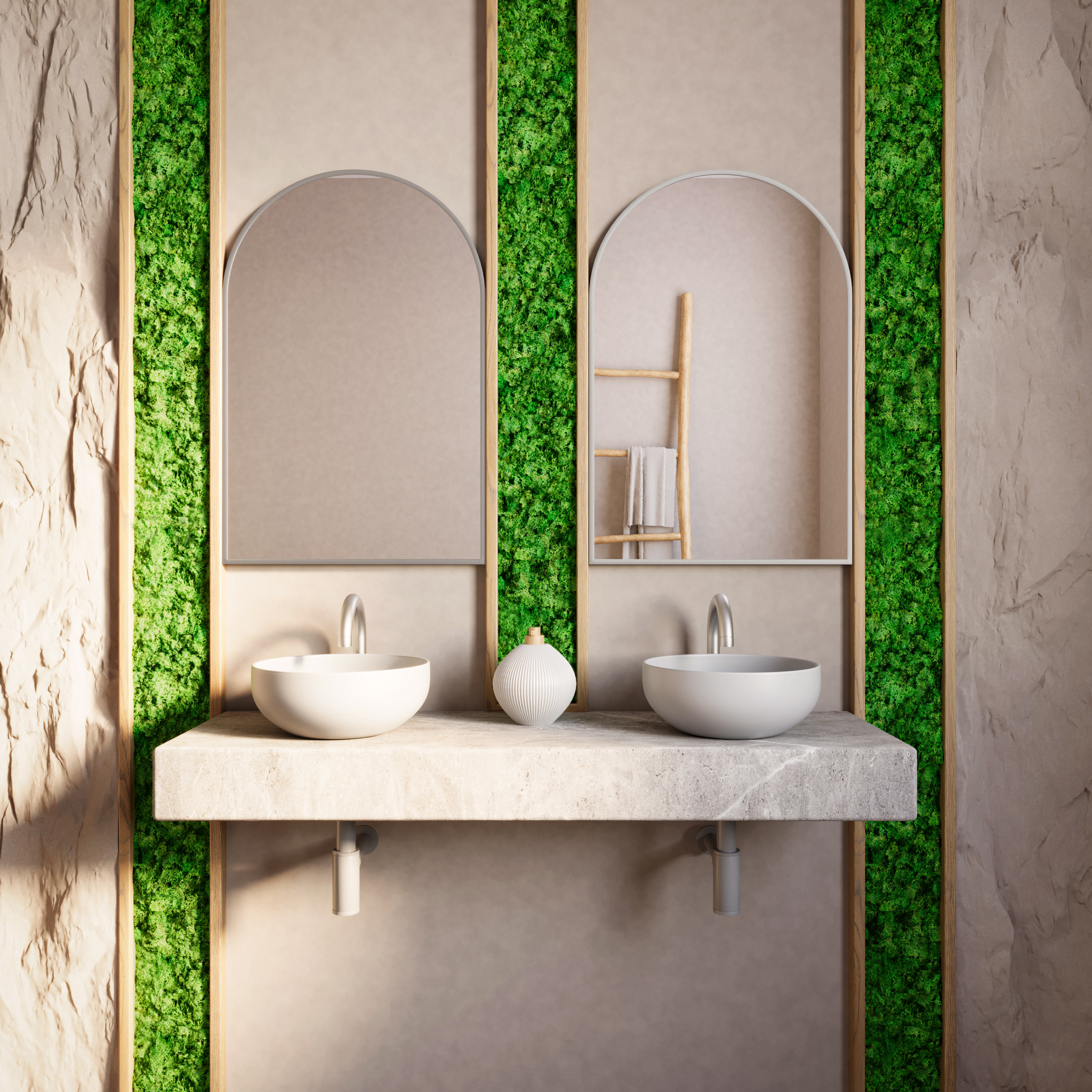 Baltica Design Tiny Border Pastille Cut spiegel 50x90 cm zilveren 5904107924816