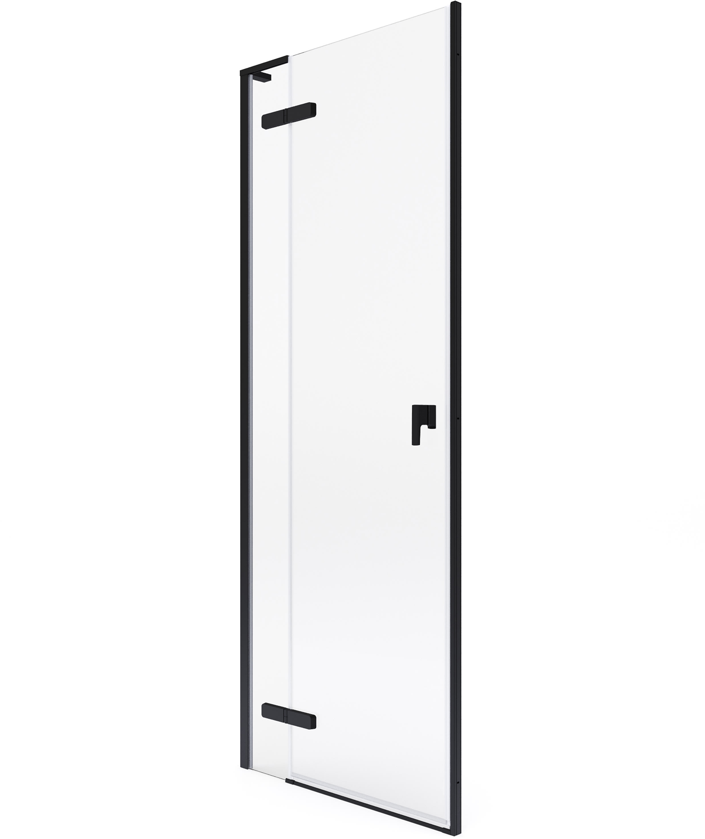 Roca Metropolis-N douchedeur 80 cm kantelbaar zwart mat/helder glas AMP0808016M