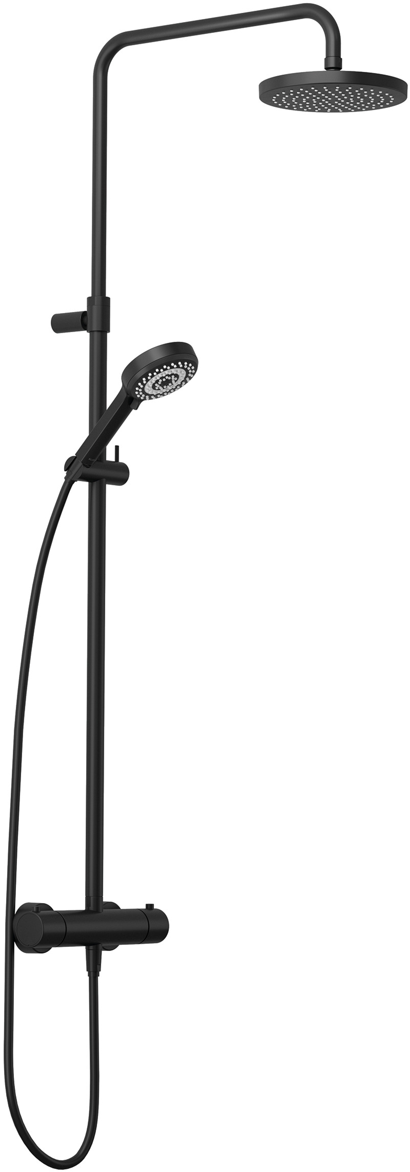 Kludi Dive doucheset wand met thermostaat met regendouche zwart 6807939-00