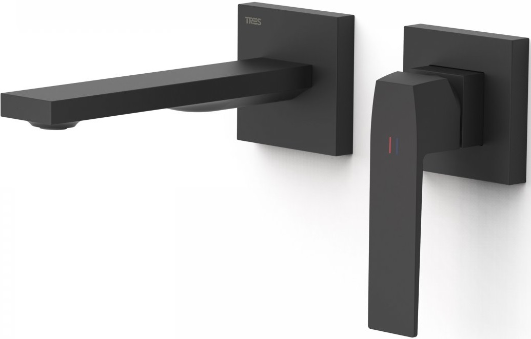Tres Slim Exclusive wastafelkraan inbouw zwart 20230021NM