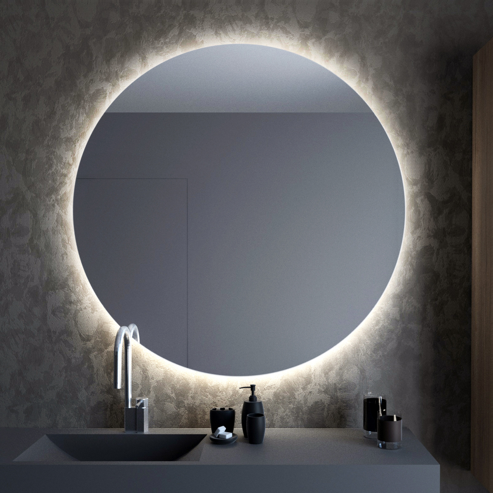 Baltica Design Bright spiegel 50x50 cm rond met verlichting 5904107913285
