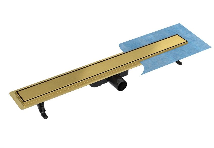Besco Virgo Duo lineaire afvoer met rooster 70 cm gouden OL-70-VG