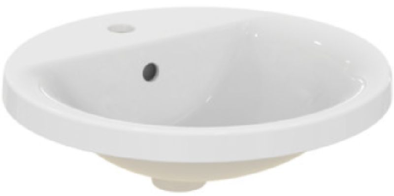 Ideal Standard Connect wastafel 48x48 cm rond inbouw wit glans E504201