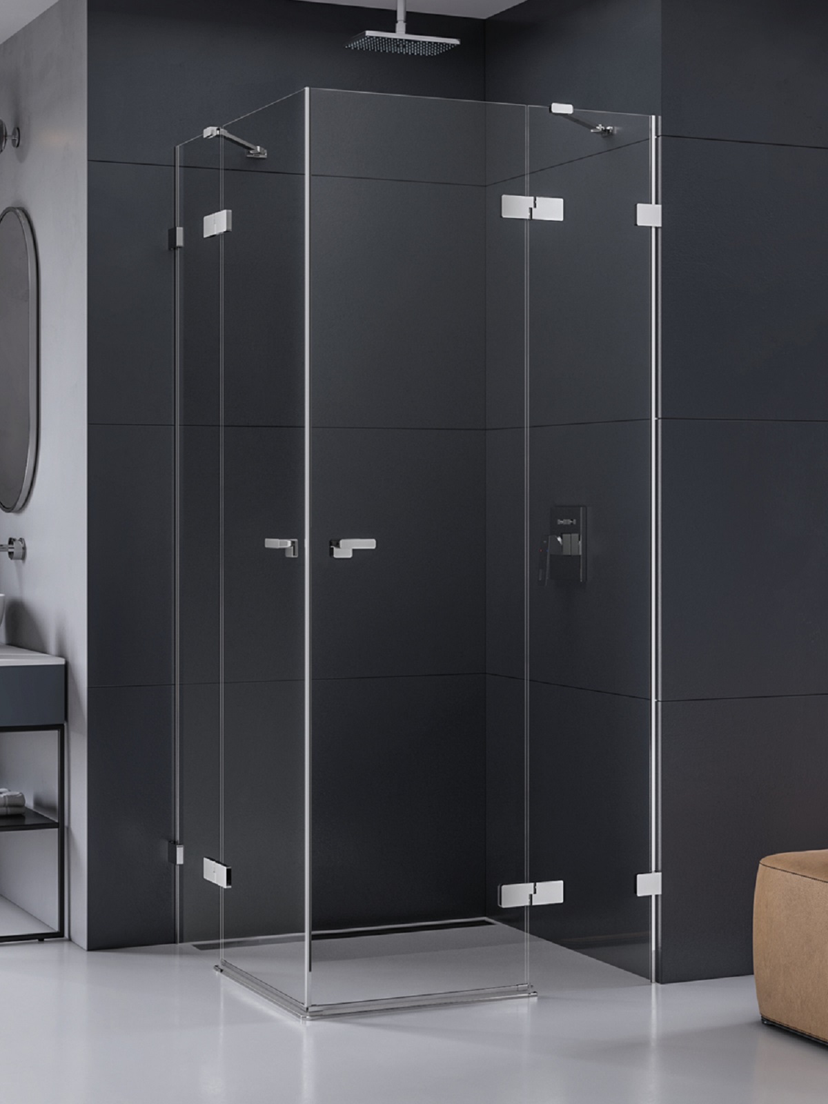 New Trendy Eventa douchecabine 100x80 cm rechthoekig chroom glans/helder glas EXK-4530