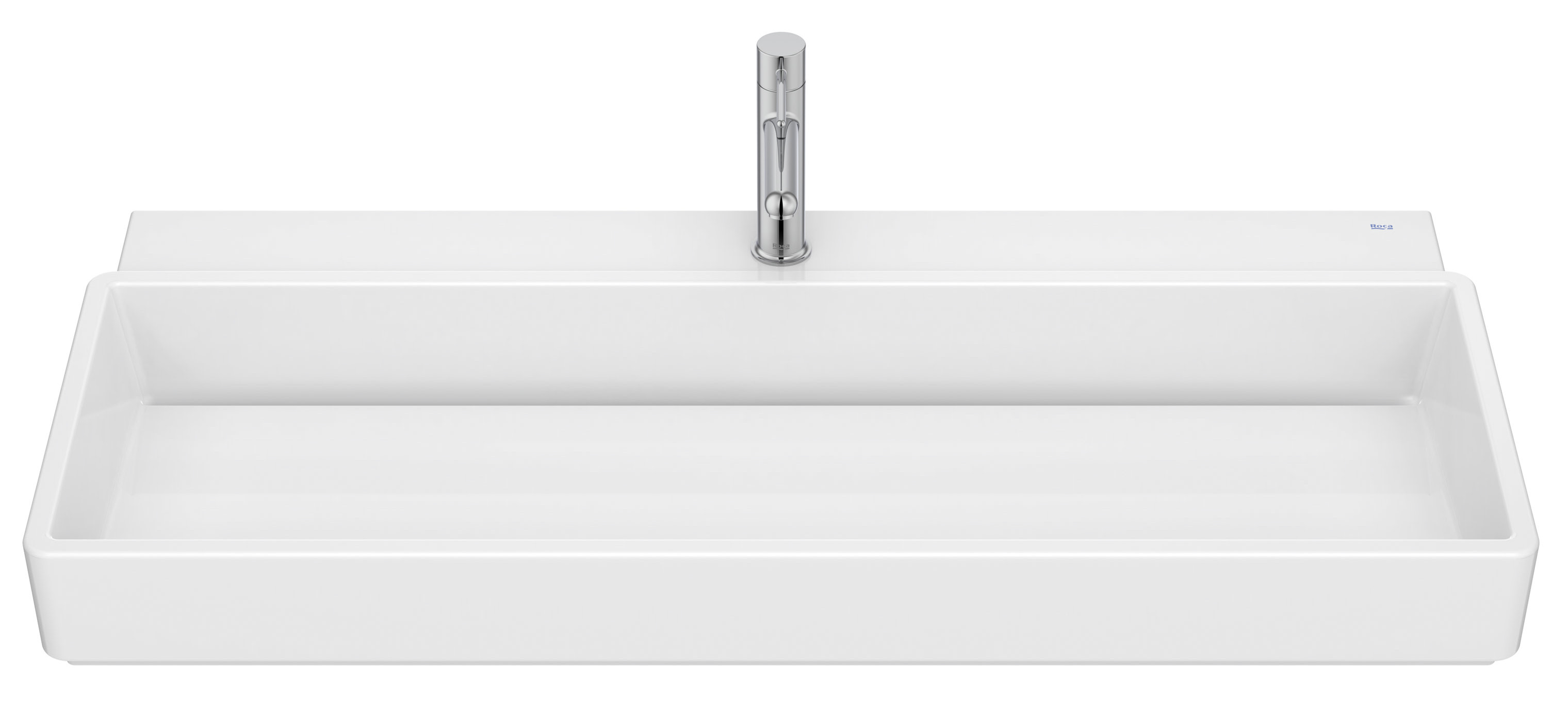 Roca Tura wastafel 100x43 cm rechthoekig meubel-opbouw wit glans A327698000