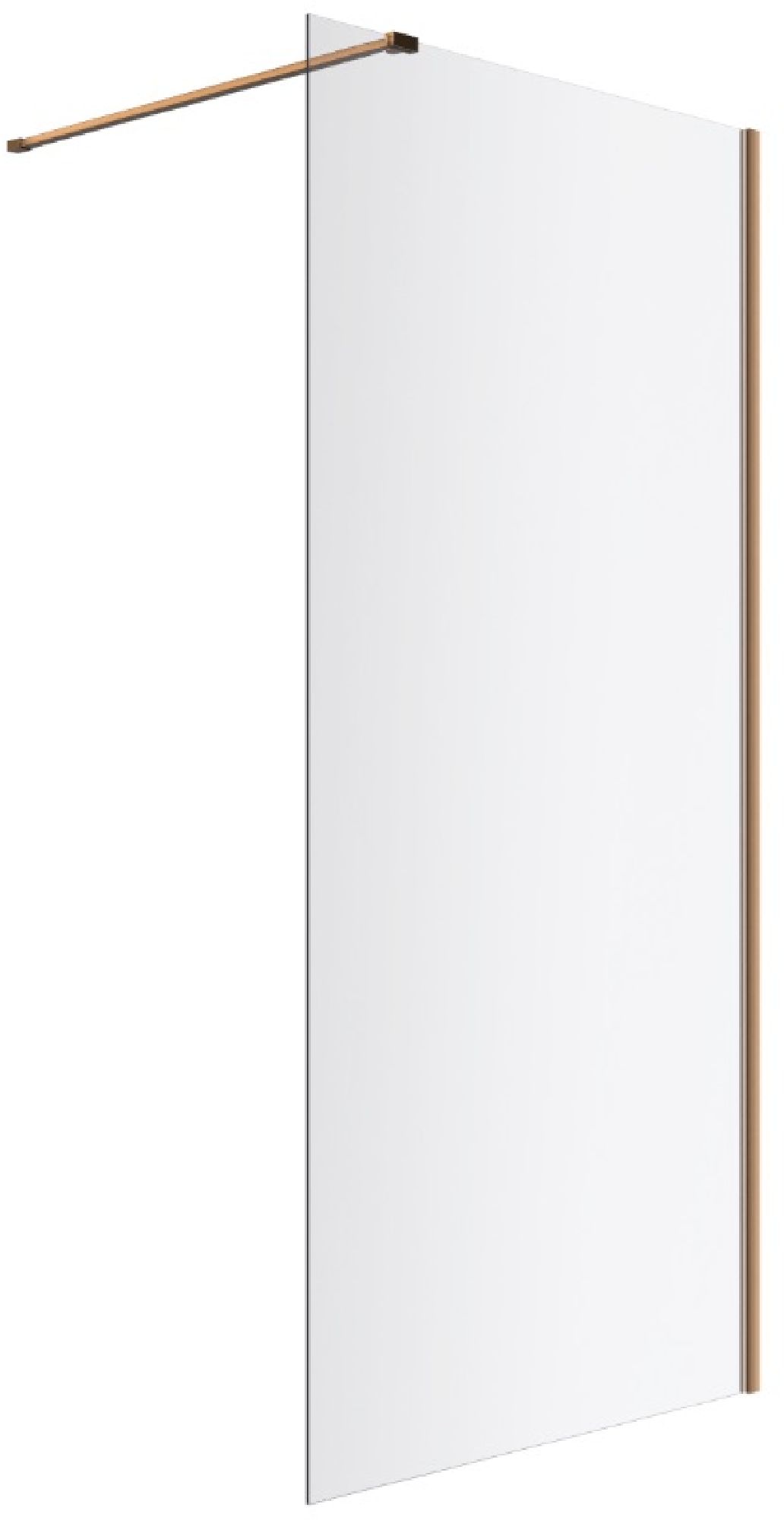 Excellent Vidoq inloopdouchewand 120 cm koper geborsteld/helder glas KAEX.1506.1200.LP.CB
