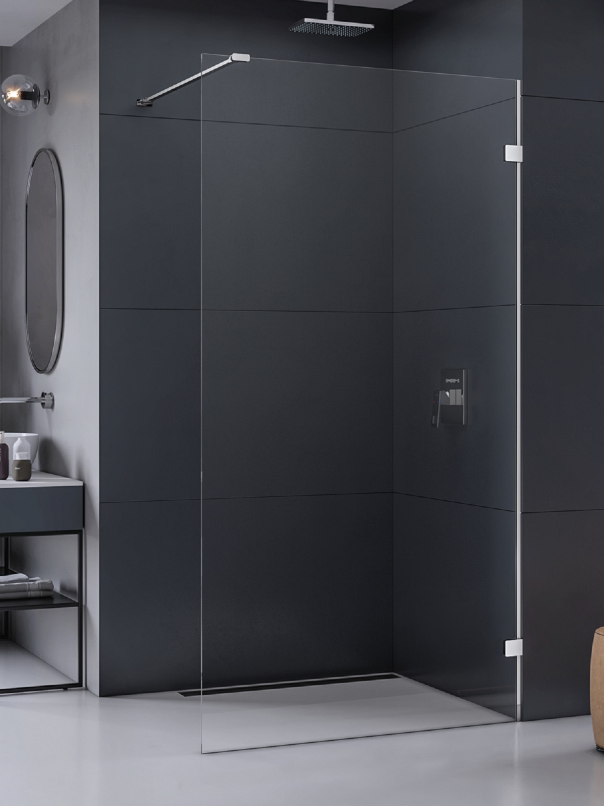 New Trendy Eventa inloopdouchewand 140 cm chroom glans/helder glas EXK-4624