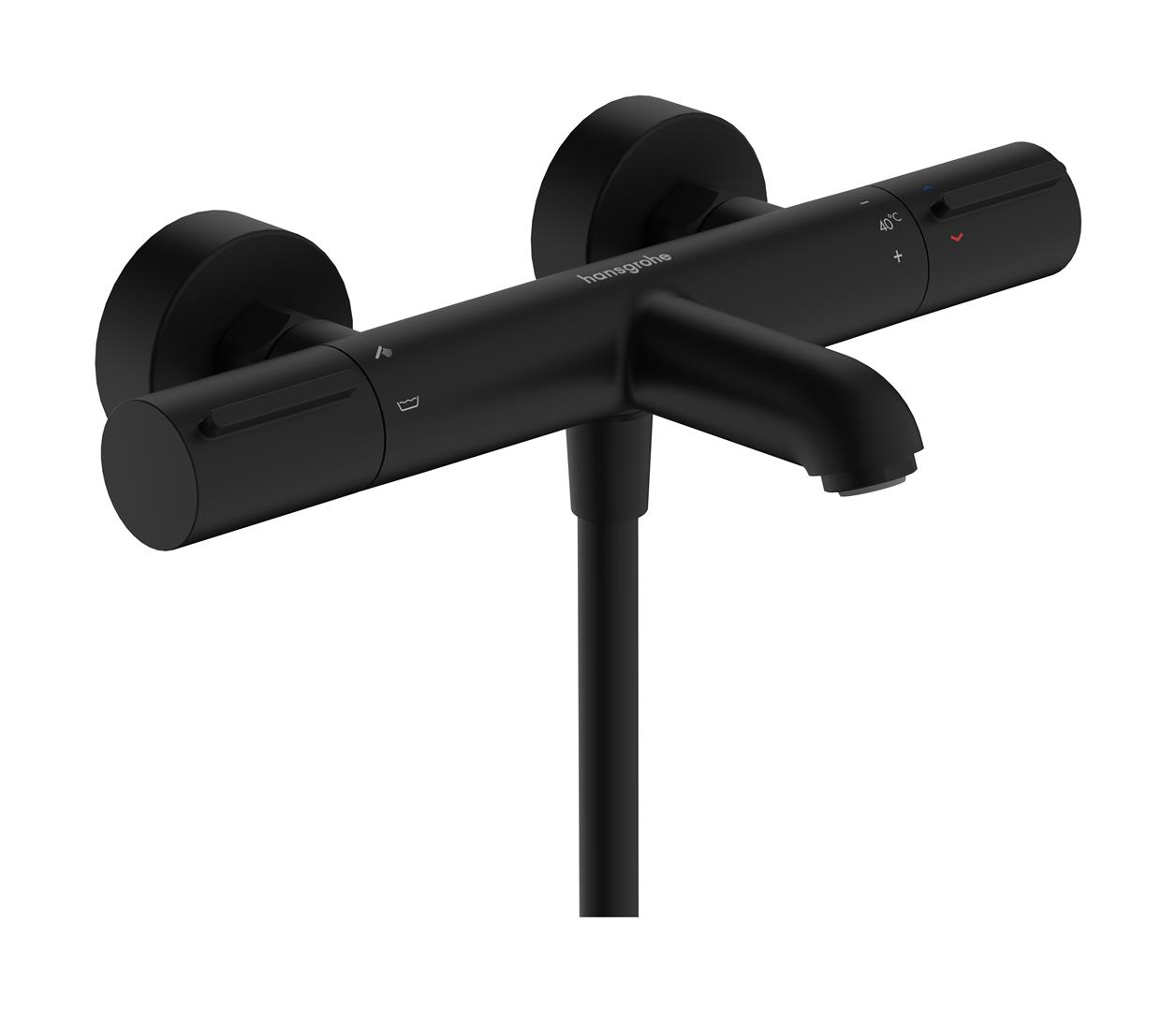 Hansgrohe Ecostat Element bad- en douchekraan wand met thermostaat zwart 13347670