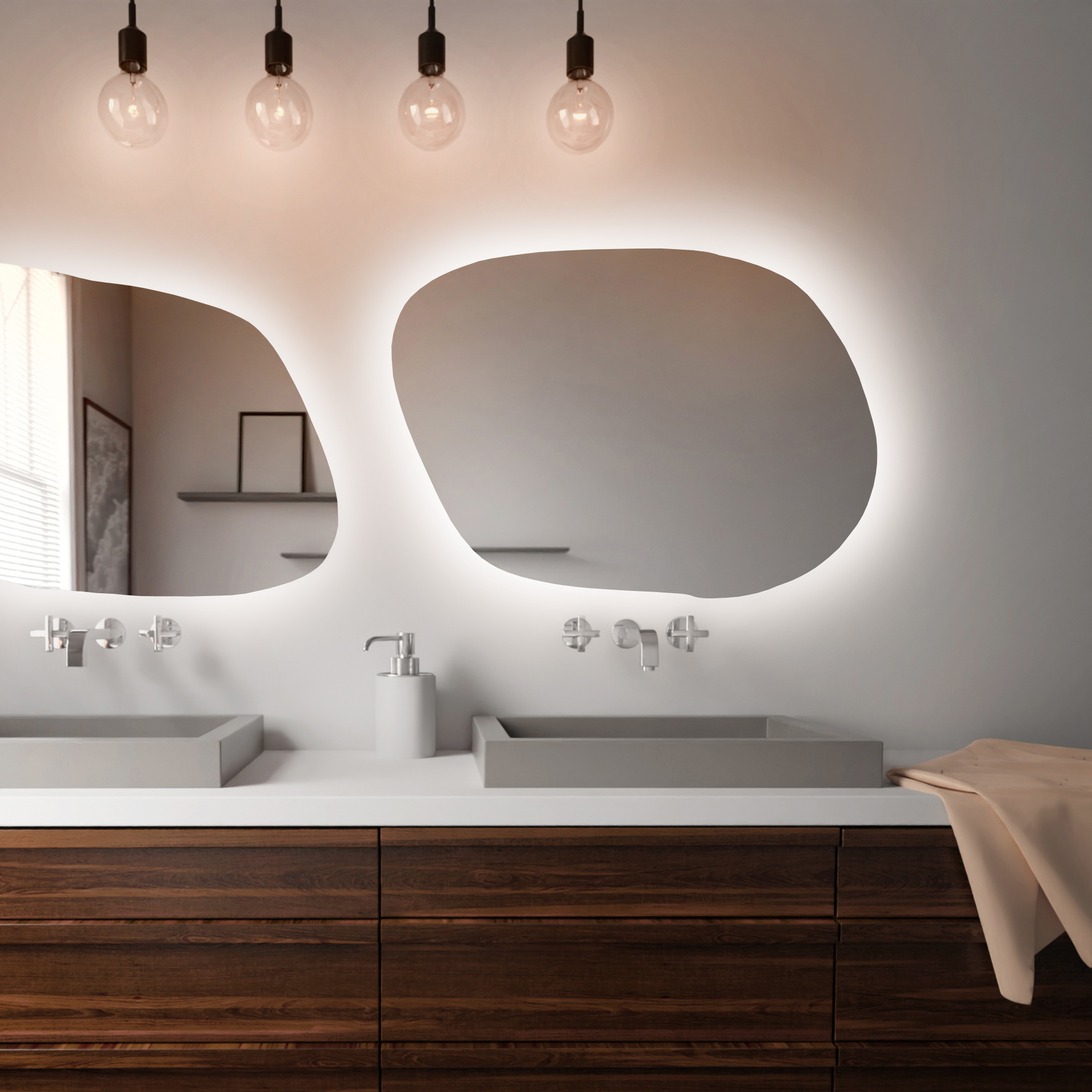 Baltica Design Bright Stain IV spiegel 90x64 cm met verlichting 5904107915722