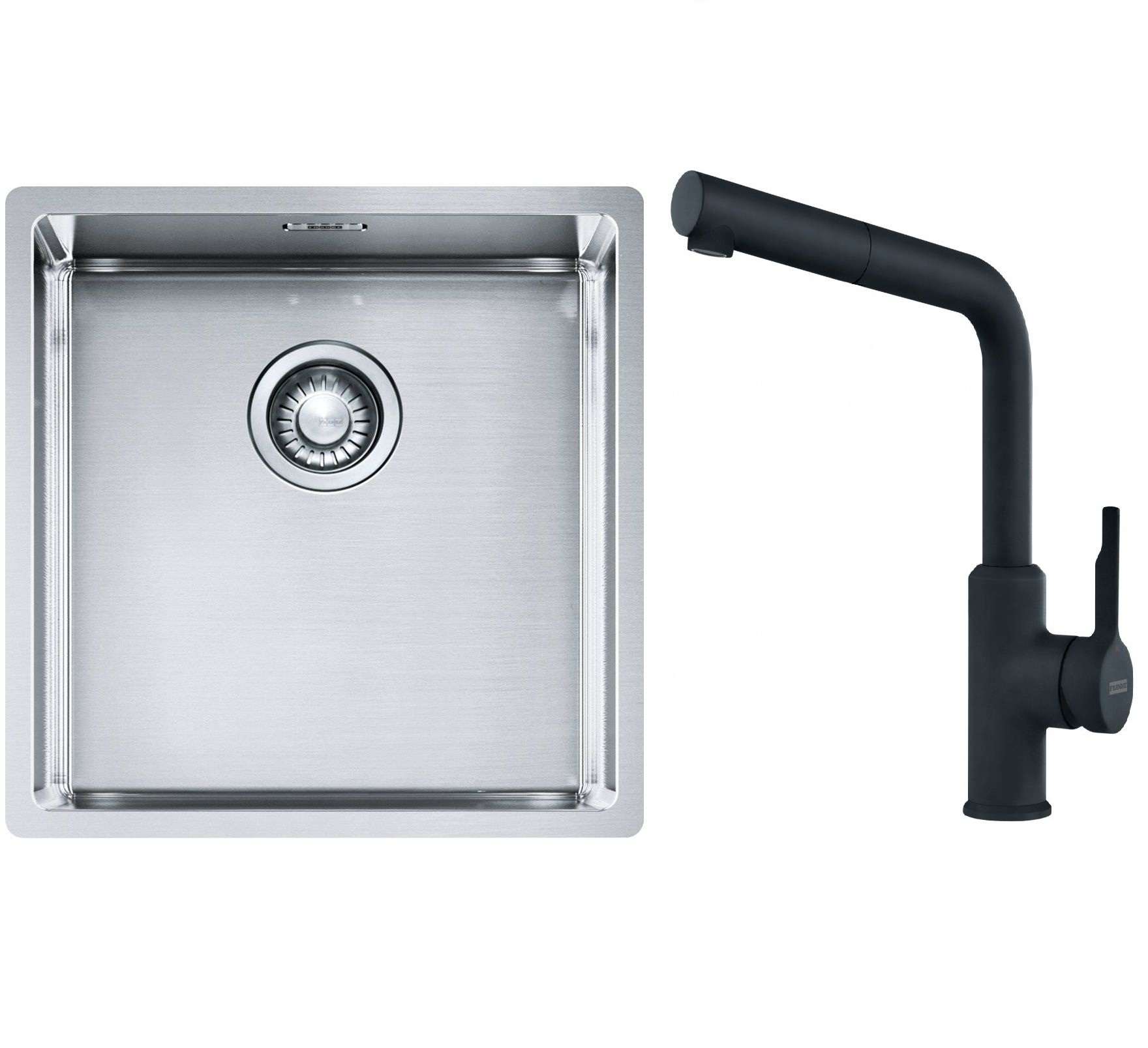 Set stalen spoelbak Franke Box 127.0453.654, keukenkraan Franke Urban 115.0627.523
