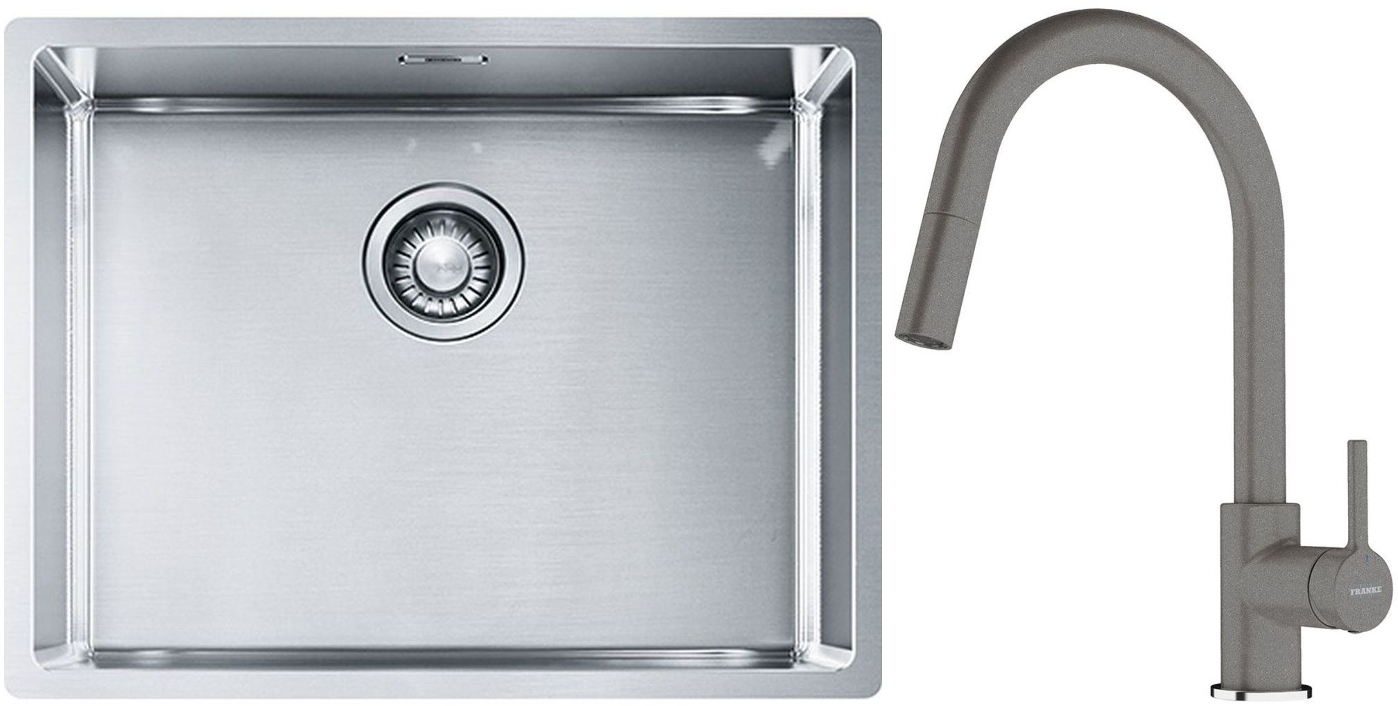Set stalen spoelbak Franke Box 127.0453.660, keukenkraan Franke Lina 115.0626.057