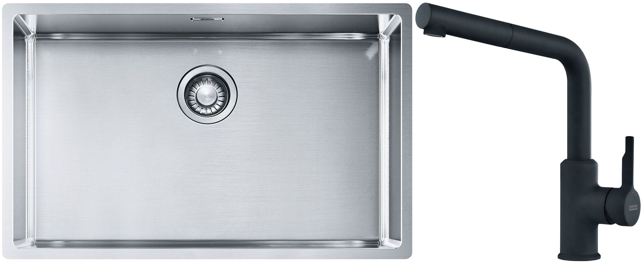 Set stalen spoelbak Franke Box 127.0453.658, keukenkraan Franke Urban 115.0627.523