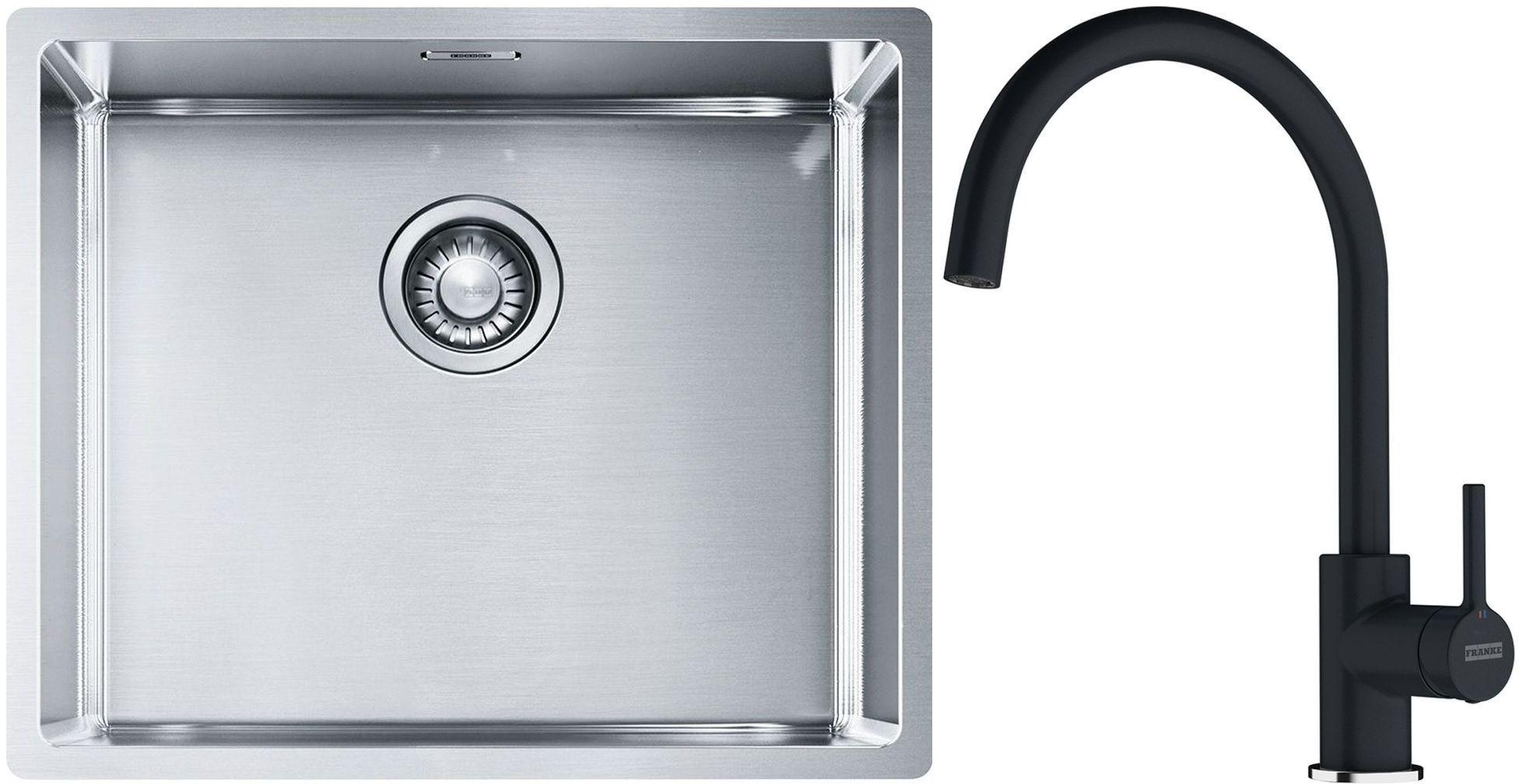Set stalen spoelbak Franke Box 127.0453.656, keukenkraan Franke Lina 115.0626.019
