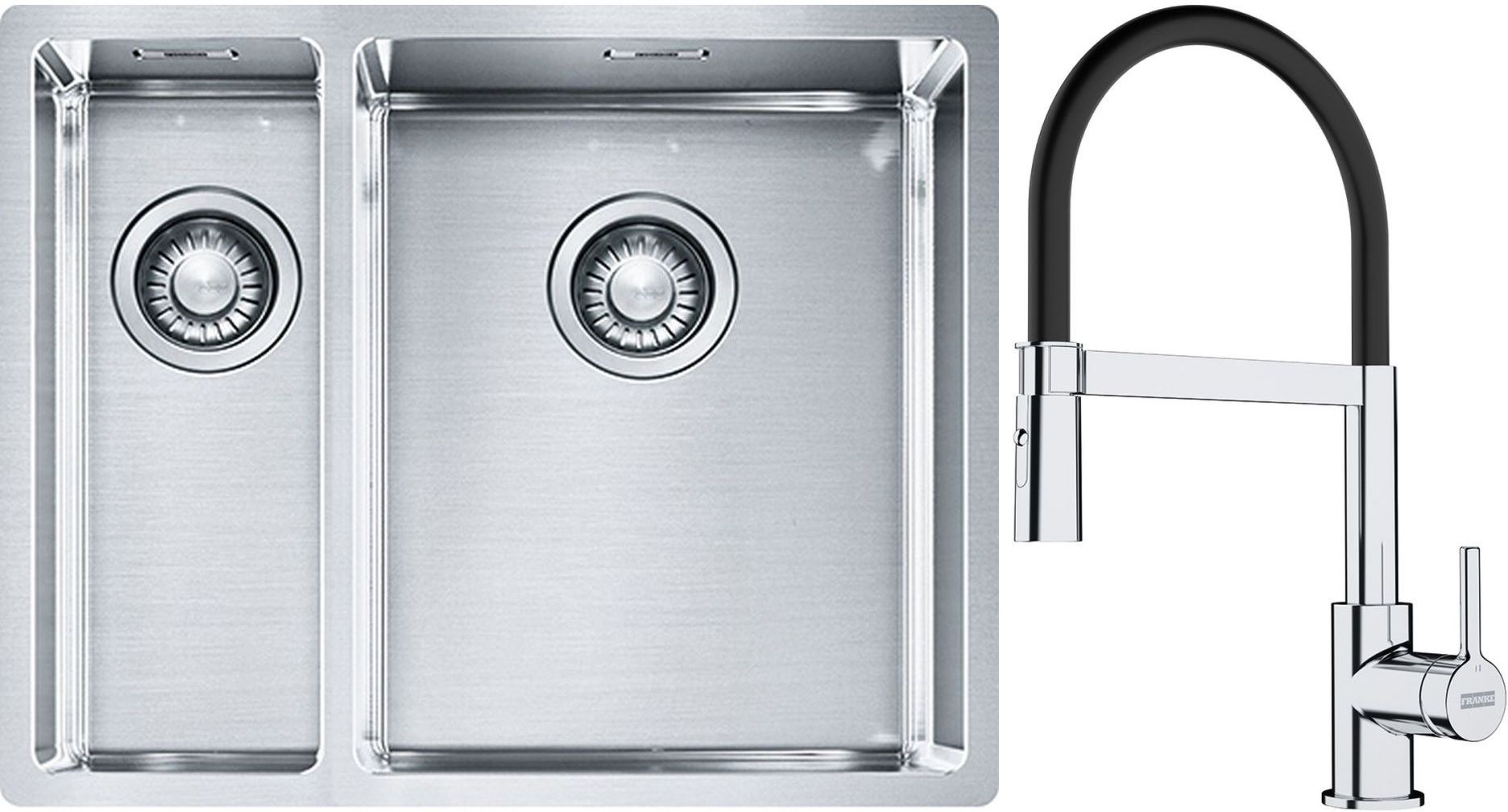 Set stalen spoelbak Franke Box 127.0369.916, keukenkraan Franke Lina 115.0626.085