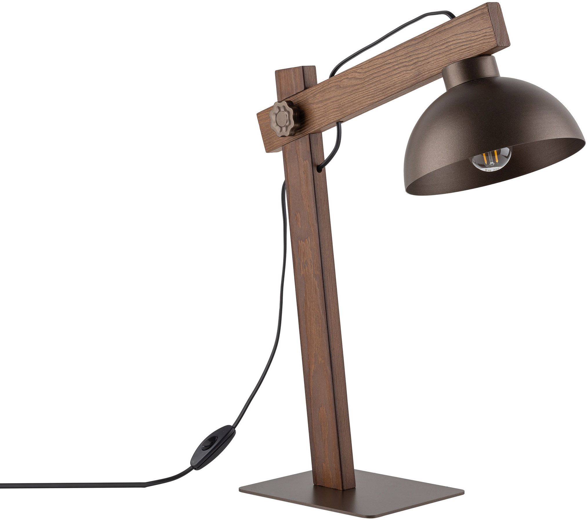TK Lighting Oslo bureaulamp 1x15 W hout-bruin 5788