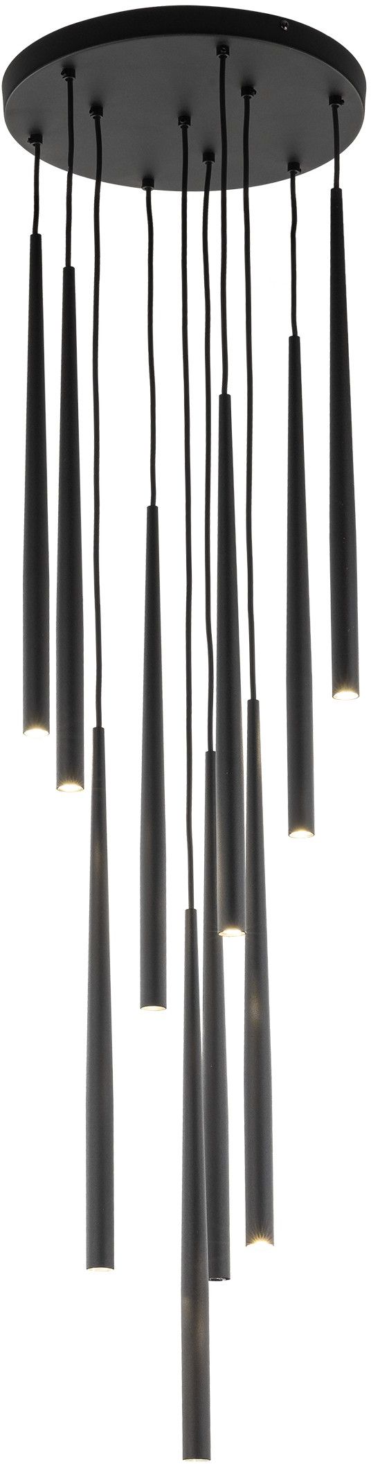 TK Lighting Piano hanglamp x8 W zwart 10114