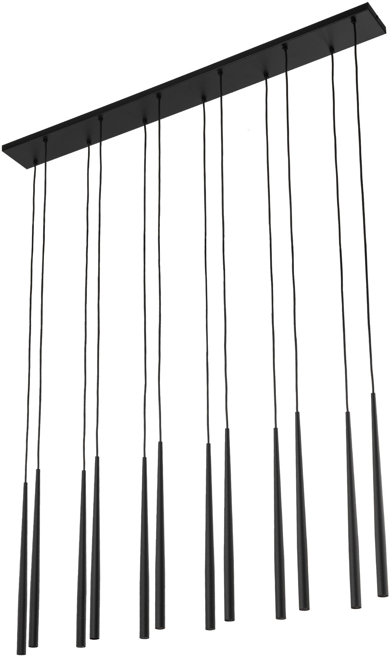 TK Lighting Piano hanglamp x8 W zwart 10115