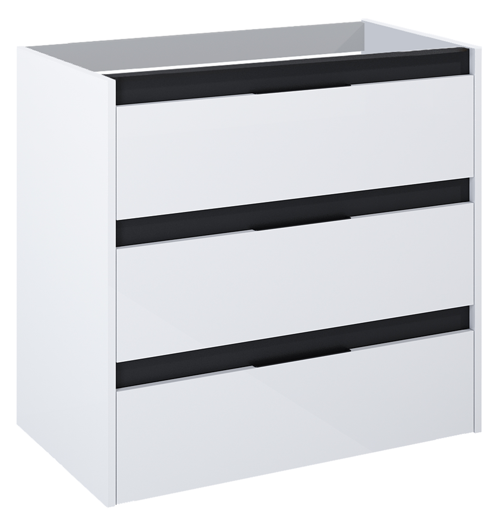Roca Alpine kast 78.5x45.2x74 cm hangend onder de wastafel wit-zwart A857868606