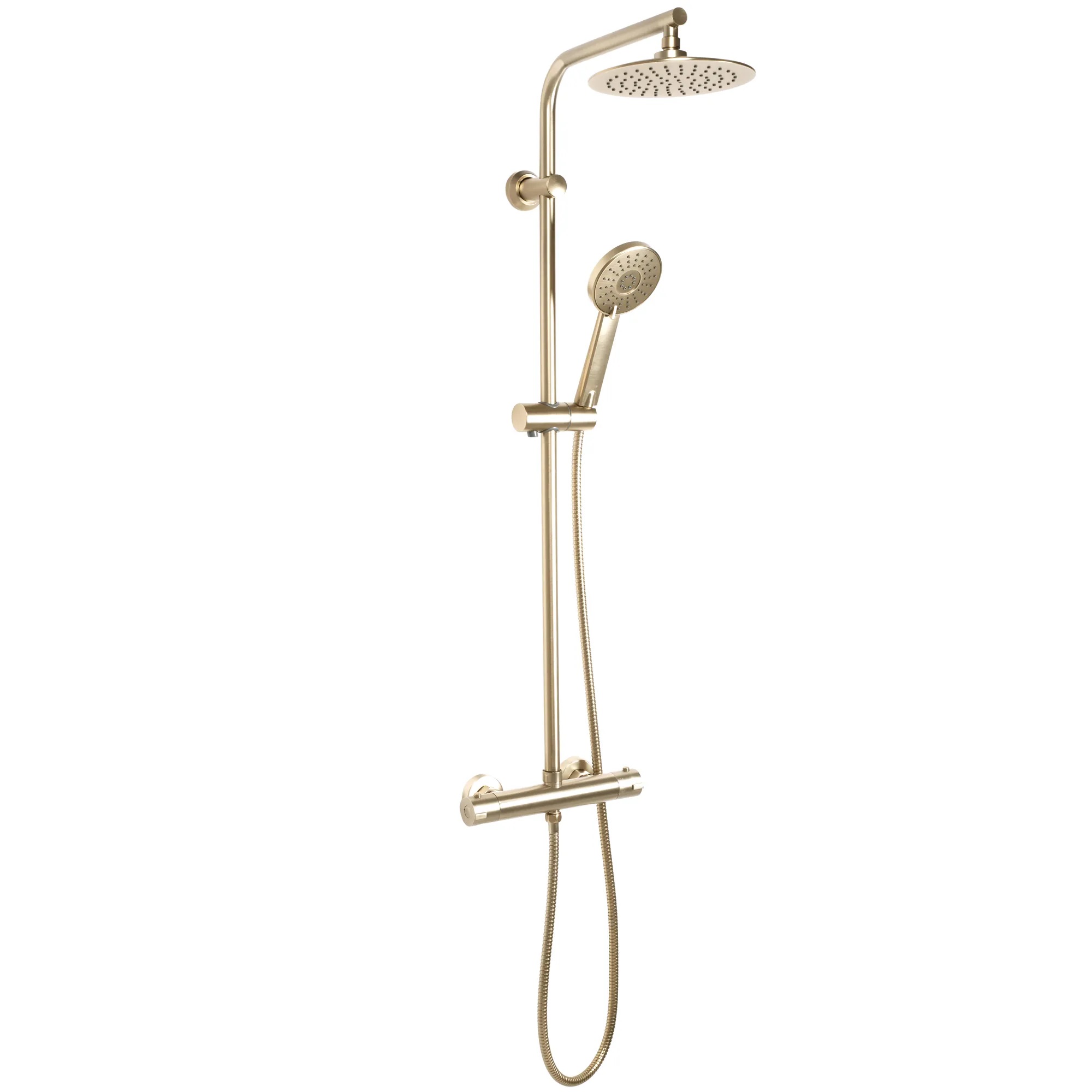 Rea Bliss doucheset wand met thermostaat met regendouche gouden REA-P8413