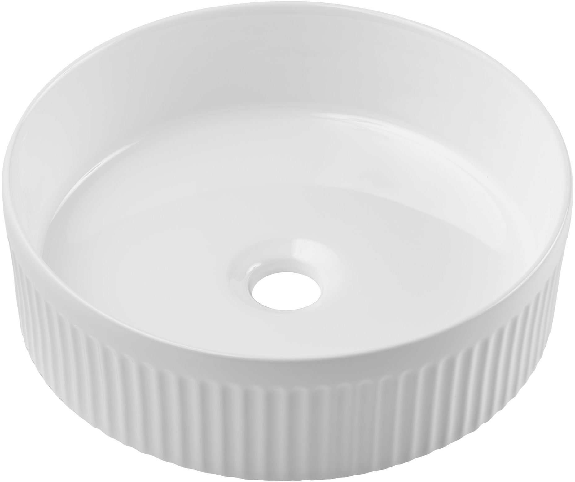 Comad Beyond wastafel 36x36 cm rond opbouw wit glans BEYOND 2 WHITE ( E-6565 )