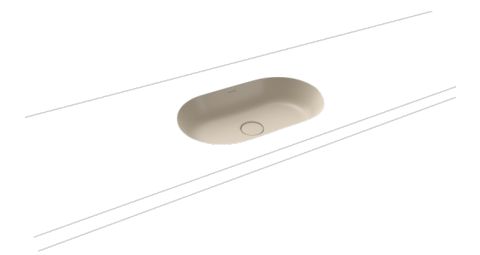 Kaldewei Centro wastafel 61x38 cm ovaal onderblad brons/beige mat 903206003661