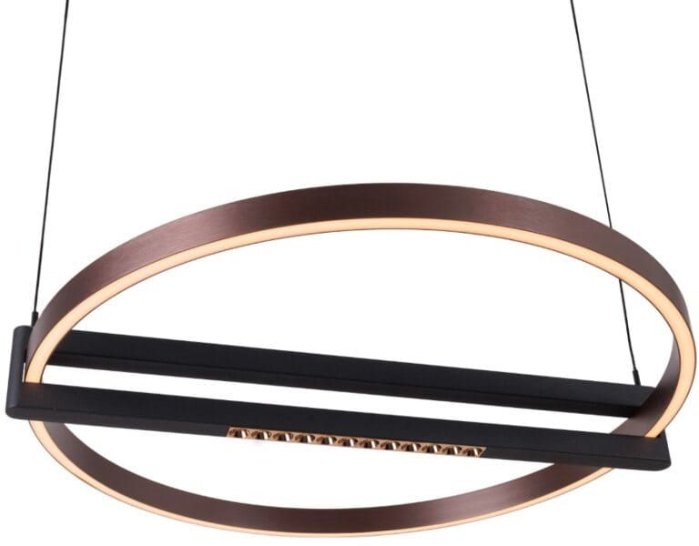 MaxLight Singapur hanglamp 1x48 W zwart-koffie P0552