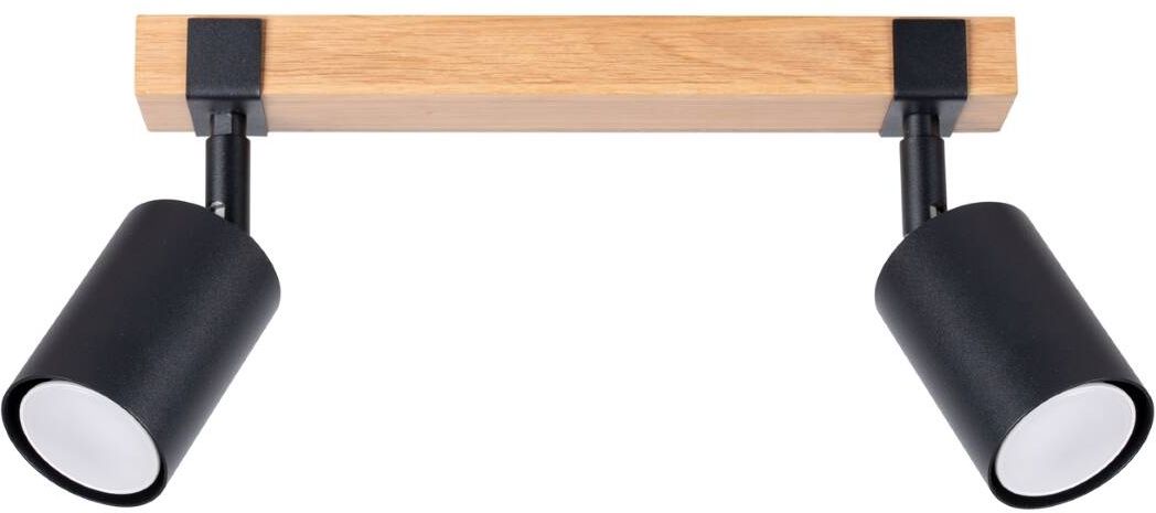 Sollux Lighting Fager plafondlamp 2x10 W zwart-hout SL.1344