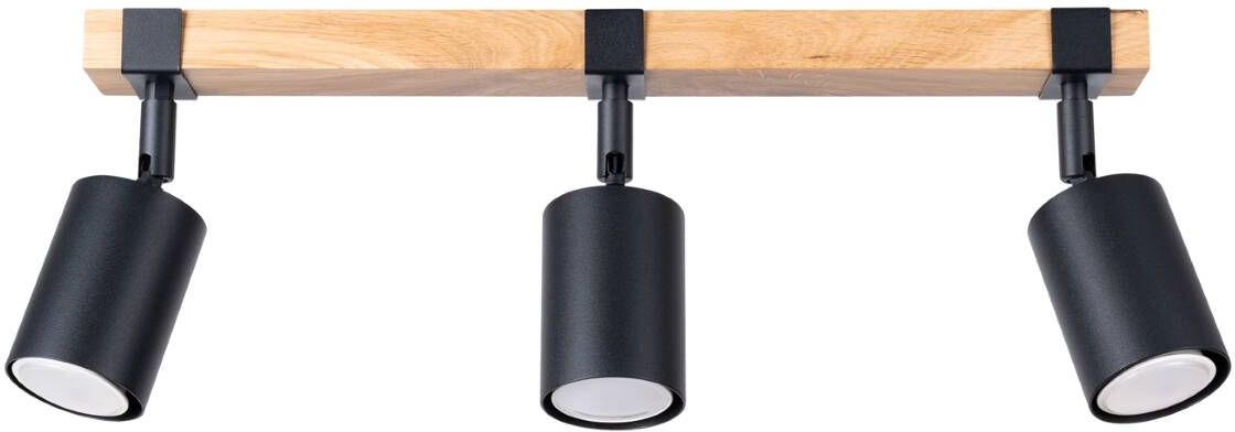 Sollux Lighting Fager plafondlamp 3x10 W zwart-hout SL.1345
